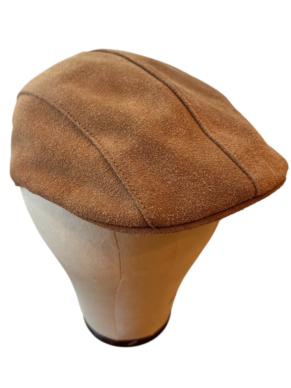 Vintage Paula Suede Newsboy Cap Beige